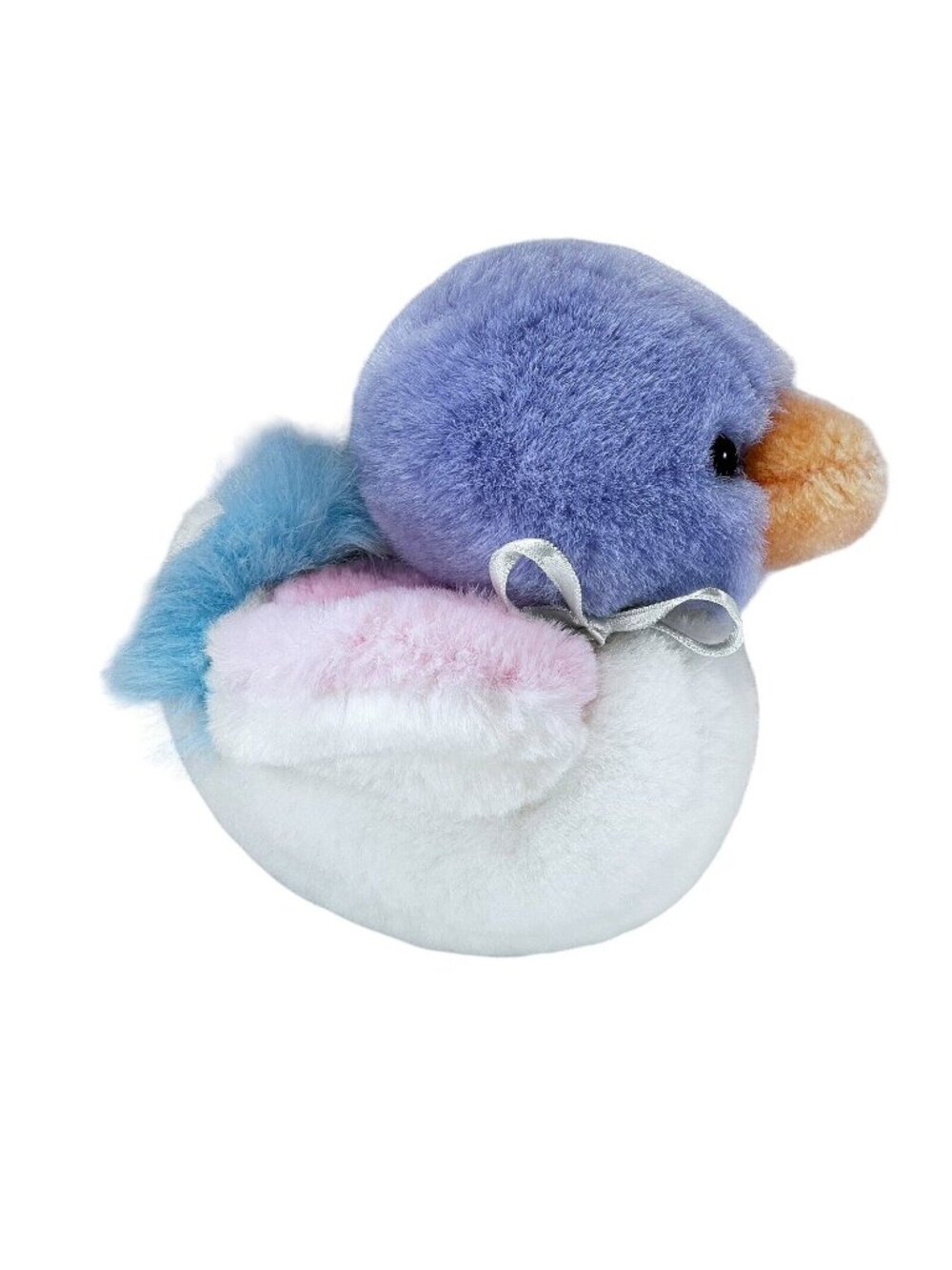 Plush Duckling Multicolor Pastel Fluffy Stuffed Farm Animal Purple Blue Soft